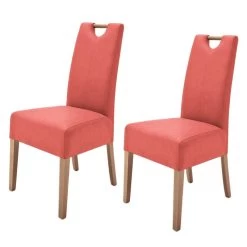 Lot De 2 Chaises Capitonnées Alessia II -Magasin de meubles polsterstuhl alessia ii 2er set kunstleder rot eiche 4285356