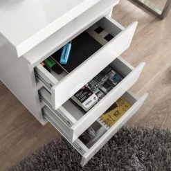 Bureau Paddington II -Magasin de meubles schreibtisch paddington hochglanz weiss lackiert mit 1 container 3375773