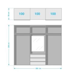 Armoire à Portes Coulissantes Magic I 9 Armoire à Portes Coulissantes Magic I -Magasin de meubles schwebetuerenschrank magic i alpinweiss plankeneiche dekor 236 cm 5037084